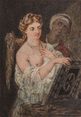 Acuarelă - Aman, Theodor; Toaleta favoritei