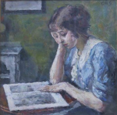 pictură de șevalet - Guérin, Charles; Cititoarea