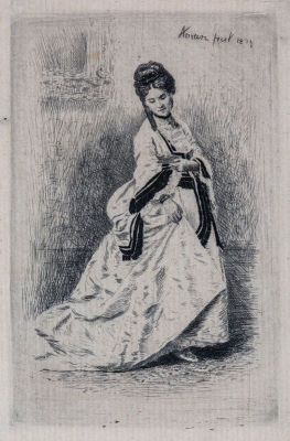Gravură - Aman, Theodor; Cochetărie