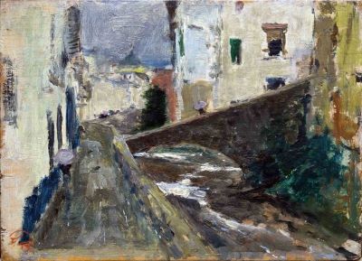 Pictură de șevalet - Fortuny i Marsal, Marià José; Râul Darro la Granada