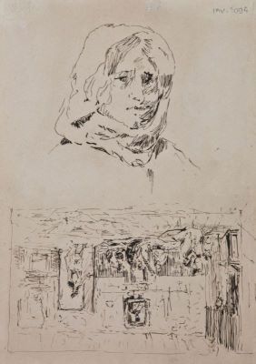 Desen - Aman, Theodor; Ursarul / Verso: două schițe