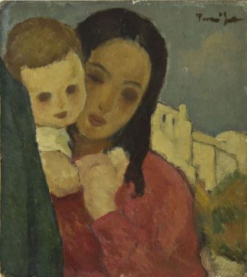 Pictură de șevalet - Tonitza, Nicolae; Mamă cu copil