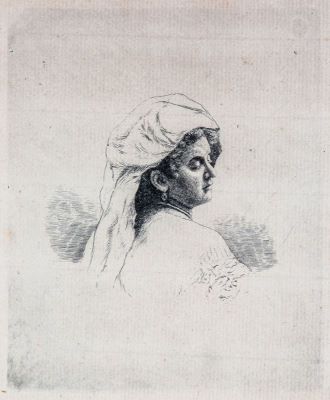 Gravură - Aman, Theodor; Frumoasa țărancă