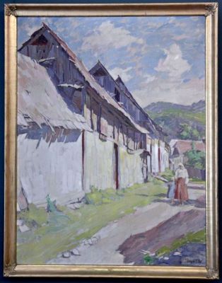 Pictură de șevalet - Popp, Aurel; Stradă din Baia Sprie