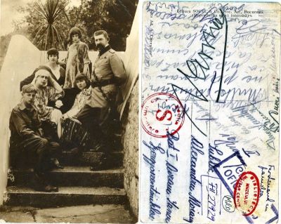 carte poștală - Foto Adolphe A. Chevallier; Familia regală a României în timpul Primului Război Mondial