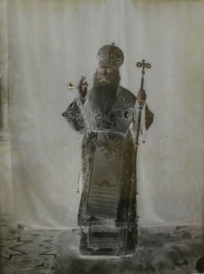 Clișeu pe sticlă - necunoscut; Portretul unui înalt ierarh