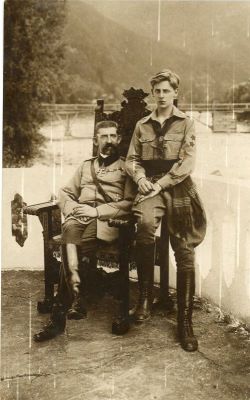 carte poștală - Adolphe A. Chevalier; Regele Fedinand cu Principele Nicolae în timpul Primului Război Mondial