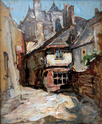 Pictură de șevalet - Petrașcu, Gheorghe; Case la Vitré