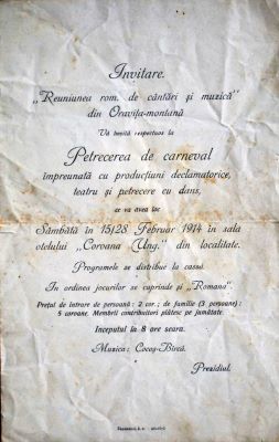 Tipografia Progresul; Invitație la carnaval