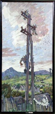 Pictură de șevalet - Popp, Aurel; Electrificarea