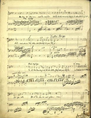Manuscris muzical autograf complet - George Enescu; „Schlaflos”, pe versuri de Carmen Sylva