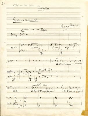 Manuscris muzical autograf complet - George Enescu; „Schlaflos”, pe versuri de Carmen Sylva