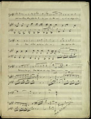 Manuscris muzical complet - George Enescu; „Zaghaft”, pe versuri de Carmen Sylva