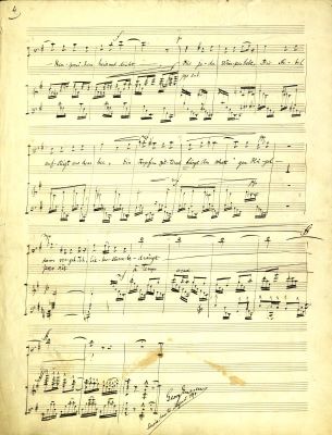 Manuscris muzical autograf complet - George Enescu; „Der Schmetterlingskuss”, pe versuri de Carmen Sylva