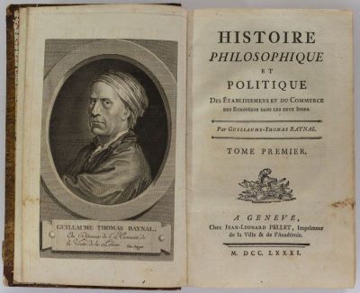 Carte veche - Par Guillaume-Thomas Raynal [Raynal, Guillaume-Thomas François]; Histoire philosophique et politique des établissemens et du commerce des Européens dans les deux Indes