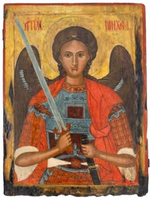 Icoană pe lemn; Sfântul Arhanghel Mihail