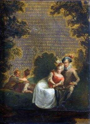 pictură de șevalet - anonim; Scenă galantă