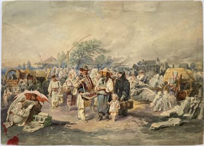 Acuarelă - Szathmary, Carol Popp de; Târgul Moșilor