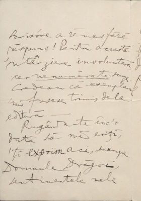 Scrisoare cu plic - George Enescu; George Enescu către Sabin Drăgoi