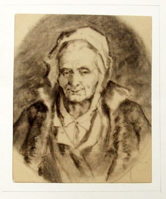 Desen - anonim; Femeie bătrână