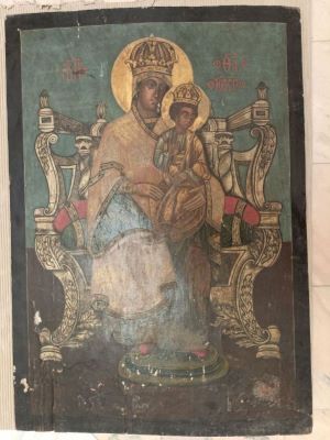 Icoană - anonim; Maica Domnului cu Pruncul