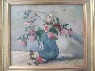 Pictură de șevalet - Băeșu, Aurel; Trandafiri