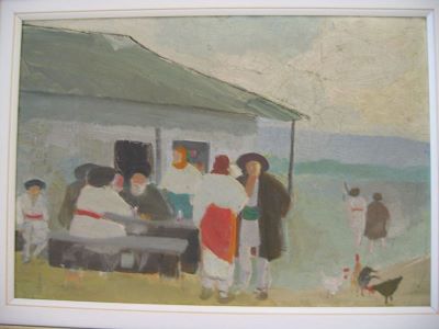 Pictură de șevalet - Lascăr, Vorel; La cârciumă