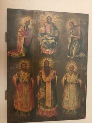 Icoană - anonim; Sfinții Trei Ierarhi