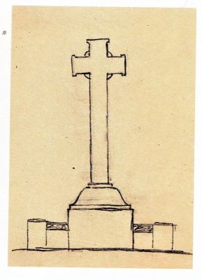 Desen - Storck, Frederic; Schiță monument funerar – Cruce