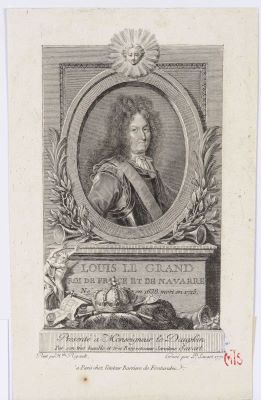 Gravură de interpretare - Savart, Pierre; Regele Ludovic al XIV-lea al Franței