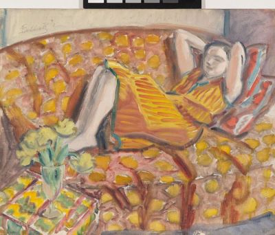 Pictură pe șevalet - Pallady, Theodor; Femeie pe canapea