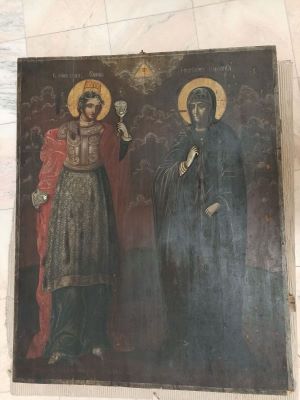 Icoană - anonim; Sfintele Varvara și Parascheva