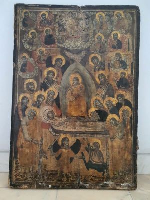 Icoană - anonim; Adormirea Maicii Domnului