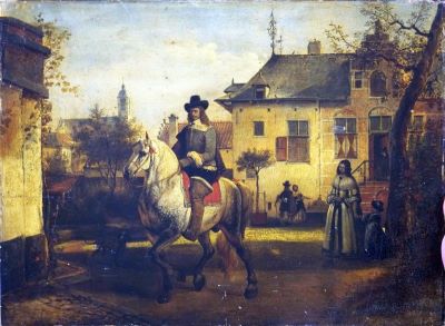 pictură de șevalet - Leys, Jan August Hendrick; Scenă olandeză