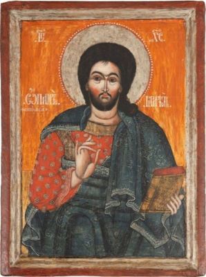 Icoană - zugrav Popa Ivan din Rășinari; Iisus Hristos Pantocrator