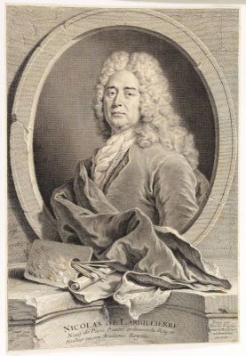 Gravură - Dupuis, Charles; Portretul pictorului Nicolas de Largillierre