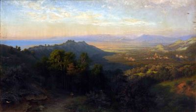 pictură de șevalet - Becker, August; Peisaj panoramic