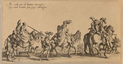 Gravură - anonim (secolul al XVII-lea (?)), copie după Callot Jacques (Nancy, 1592 - Nancy, 1635); Les bohémiens en marche. L'Avant garde