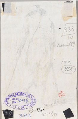 Gravură - Callot, Jacques; Les Gueux ou les Mendiants (Les Baroni), nr.5 „Le Mendiant aux béquilles coiffé d'un chapeau”