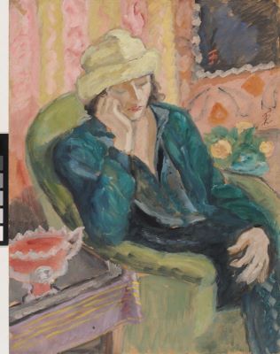 Pictură pe șevalet - Pallady, Theodor; Femeie în verde