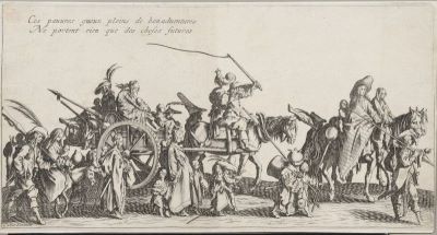 Gravură - anonim (secolul al XVII-lea (?)), copie după Callot Jacques (Nancy, 1592 - Nancy, 1635); Les Bohémiens en marche: L'Arrière-garde