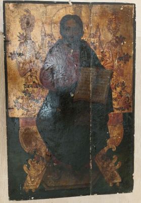 Icoană - anonim; Iisus Hristos pe tron