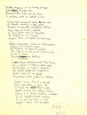 Manuscris - Mihail Sadoveanu; Poezii de dragoste scrise de Mihail Sadoveanu și trimise Valeriei Mitru, în perioada 26.I-9.XI.1942 (45 poezii)