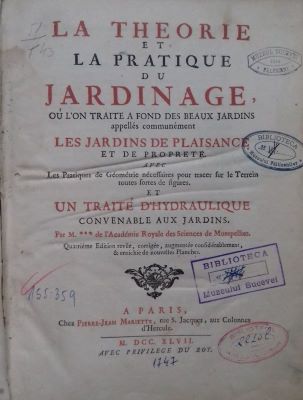 Carte veche; carte de arhitectura grădinilor și sisteme hidraulice - [Antoine-Joseph Dézallier d’Argenville]; La théorie et  la pratique du jardinage [...] avec les pratiques de géométrie nécessaires pour tracer … communément les jardins de plaisance et de propreté. Avec les pratiques de géométrie nécessaires pour tracer sur le terrein toutes sortes de ….