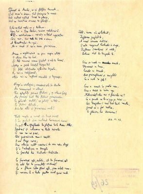 Manuscris - Mihail Sadoveanu; Poezii de dragoste scrise de Mihail Sadoveanu și trimise Valeriei Mitru, în perioada 26.I-9.XI.1942 (45 poezii)