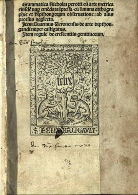 incunabul - Perottus, Nicolaus; Rudimenta grammatices