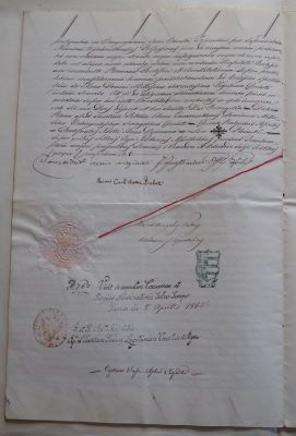 Diplomă - Cancelaria Papală; Diploma papei Pius IX, în care întărește numirea lui Fogarasy Mihály în funcția de episcop de Transilvania