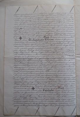Diplomă - Cancelaria Papală; Diploma papei Pius IX, în care întărește numirea lui Fogarasy Mihály în funcția de episcop de Transilvania