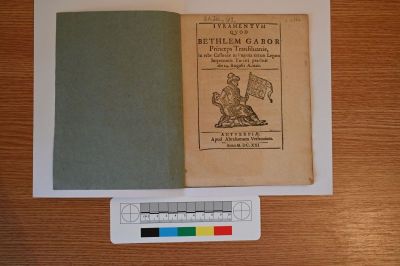 Carte veche străină; Ivramentvm qvod Bethlem Gabor Princeps Transiluanie
