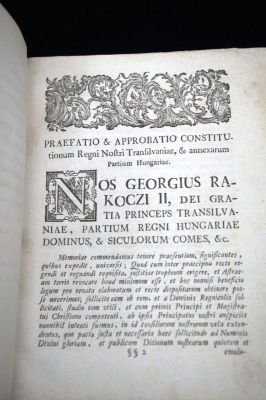 Carte veche transilvăneană; Approbatae Constitutiones Regni Transilvaniae & Partium Regni Hungariae eidem annexarum